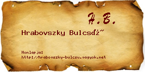 Hrabovszky Bulcsú névjegykártya